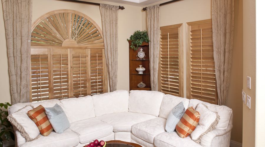 Arched Ovation Wood Shutters In Cincinnati Living Room